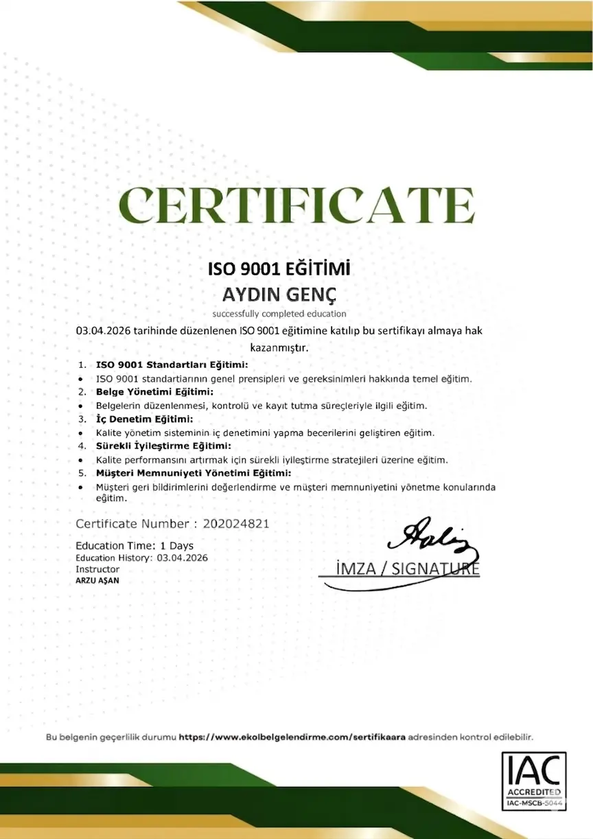 ISO 9001 belgesi