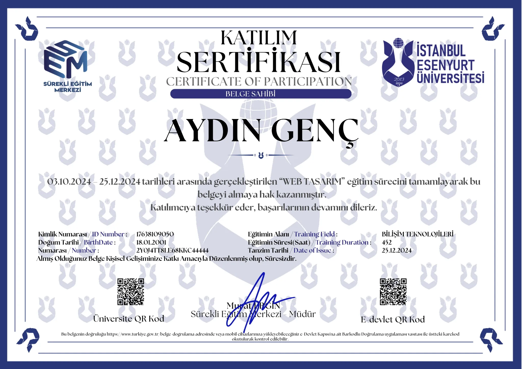 Web Tasarım belgesi